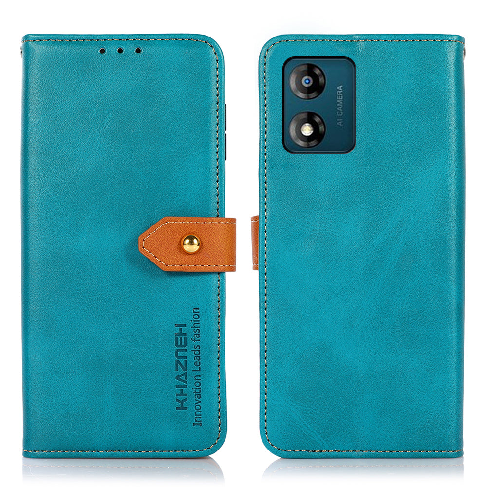 KHAZNEH For Motorola Moto E13 4G Phone Wallet Case Cowhide Texture PU Leather Gold Buckle Stand Phone Cover KHAZNEH For Motorola Moto E13 4G Phone Wallet Case Cowhide Texture PU Leather Gold Buckle Stand Phone Cover